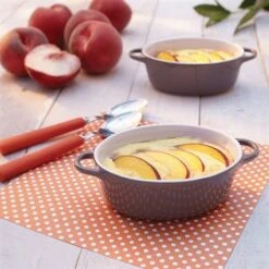 Set 4 Petits Plats à Four Individuels Gris-taupe En Céramique émaillée 350 Ml -Cuisine À Domicile 059123 2 7 Set 4 petits plats a four individuels gris taupe en ceramique emaillee 350 ml Mathon