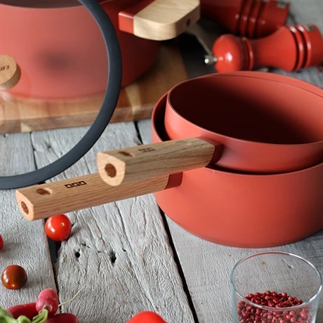 Casserole Ector Induction Aluminium Revêtu Manche En Bois 18 Cm Rouge 5 Casserole Ector Induction Aluminium Revêtu Manche En Bois 18 Cm Rouge – Image 5