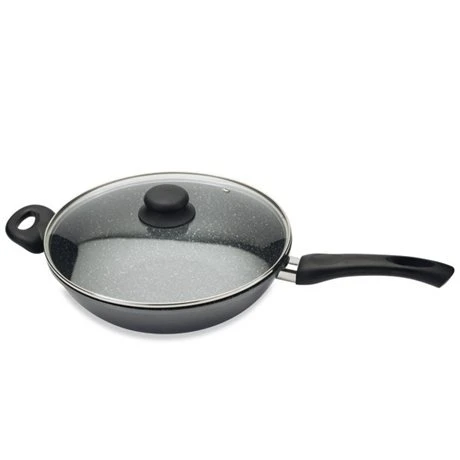 Wok Et Couvercle Revêtement Dur Comme La Pierre 28 Cm 1 Wok Et Couvercle Revêtement Dur Comme La Pierre 28 Cm