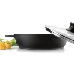 Cuisine À Domicile -Cuisine À Domicile 11624 1 2 Faitout fonte avec couvercle en verre 36 cm noir Lacor