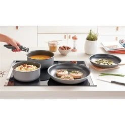 Set 3 Casseroles Anti-adhésives Effet Pierre Et Manche Amovible -Cuisine À Domicile 20216 2 3 Set 3 casseroles anti adhesives Effet Pierre et manche amovible Mathon