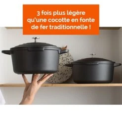 Cocotte Légère Ronde En Fonte D'aluminium 28 Cm 6,7 L Coloris Noir -Cuisine À Domicile 203001 2 9 Cocotte legere ronde en fonte d aluminium 28 cm 6 7 L coloris noir Mathon