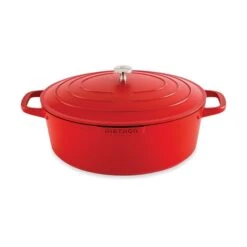Cocotte Légère Ovale En Fonte D’aluminium 32 Cm 6,5 L Rouge