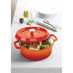 Cocotte En Fonte Ronde 28 Cm 5,6 L Coloris Orange -Cuisine À Domicile 223000 2 5 Cocotte en fonte ronde 28 cm 5 6 L coloris orange Mathon