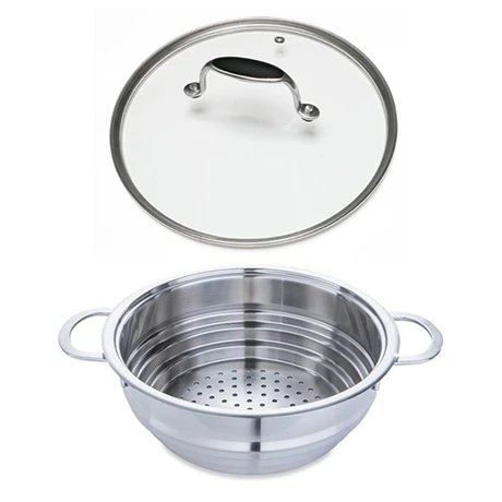 Lot Panier Vapeur Multidiamètre Et Couvercle En Verre Excell'Inox 24 Cm 1 Lot Panier Vapeur Multidiamètre Et Couvercle En Verre Excell'Inox 24 Cm