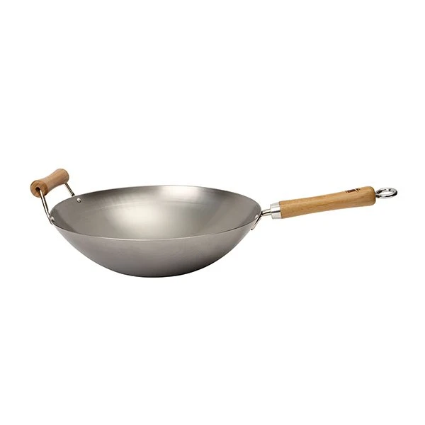 Wok Fond Plat Tôle Acier Blanche 2 Poignées 36 Cm Be A Wok Star 1 Wok Fond Plat Tôle Acier Blanche 2 Poignées 36 Cm Be A Wok Star