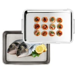 Plat à Four Inox Extra Profond Avec Couvercle Duplex -Cuisine À Domicile 371003 2 1 Plat a four Inox extra profond avec couvercle Duplex Inoxriv