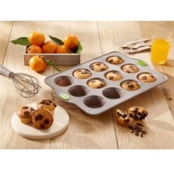 RigiFlex Plaque 12 Muffins En Silicone Structure Acier -Cuisine À Domicile 512174 2 1 RigiFlex Plaque 12 muffins en silicone structure acier Mathon
