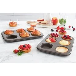 Set 2 Plaques De 6 Tartelettes Acier Revêtu