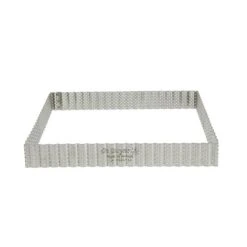 De Buyer Cercle à Tarte Perforé Carré Cannelé 23 Cm