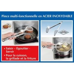 Pince De Cuisson Multifonction Inox 34,5 Cm -Cuisine À Domicile 671004 4 3 Pince de cuisson multifonction inox 34 5 cm Wenko by Maximex