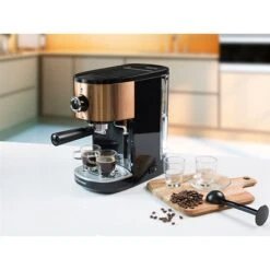 Bestron Machine à Café Expresso Avec Buse Vapeur 15 Bars 1250 1450 W Coloris Cuivre -Cuisine À Domicile 700101 2 1 Machine a cafe expresso avec buse vapeur 15 bars 1250 1450 W coloris cuivre Bestron