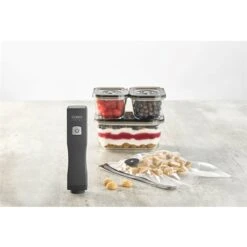 Caso Pompe De Mise Sous Vide électrique Vacu One Touch Eco-Set Avec Accessoires -Cuisine À Domicile 760363 4 1 Pompe de mise sous vide electrique Vacu One Touch Eco Set avec accessoires Caso