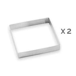 Lot 2 Cercles à Tarte Perforés En Inox Carré 12 Cm -Cuisine À Domicile 87948 1 3 Lot 2 cercles a tarte perfores en inox carre 12 cm Mathon